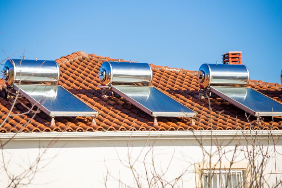 solar heater panels on the roof alternative energy